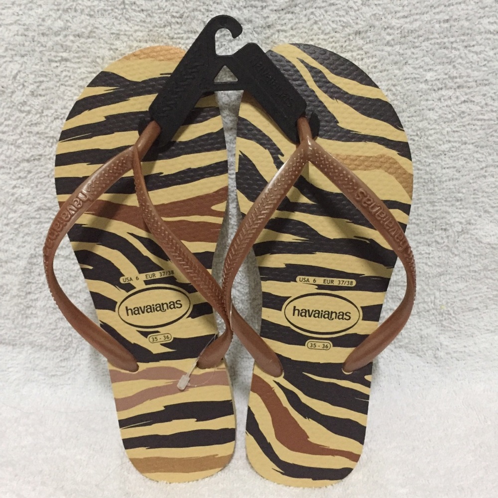 Tiger Stripes Havaianas Foxy Never used Brown New